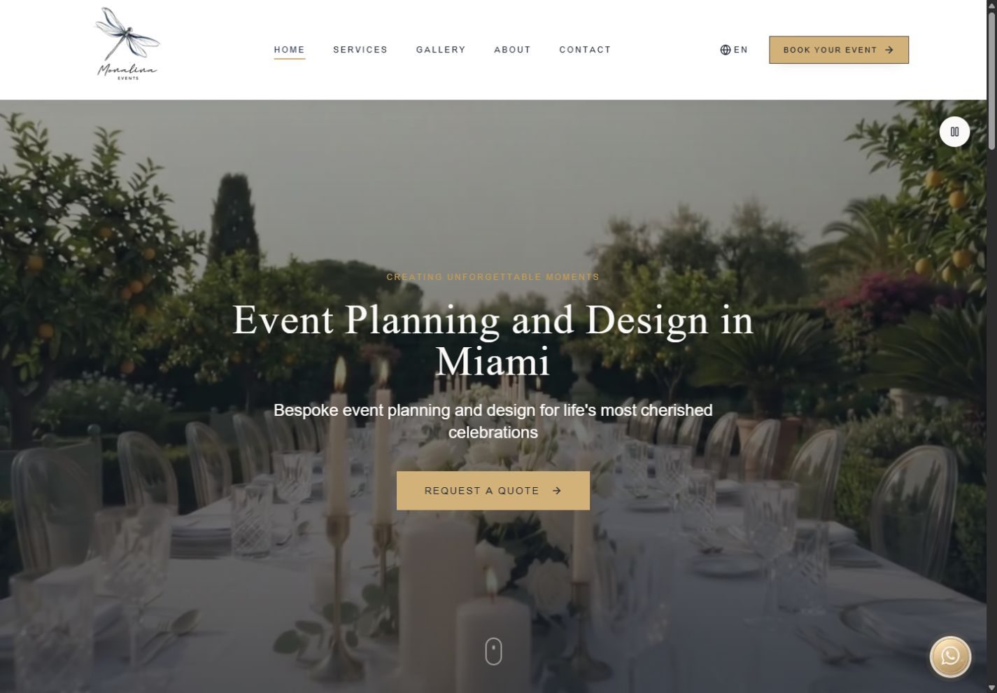 Desktop screenshot of Monalina Events
