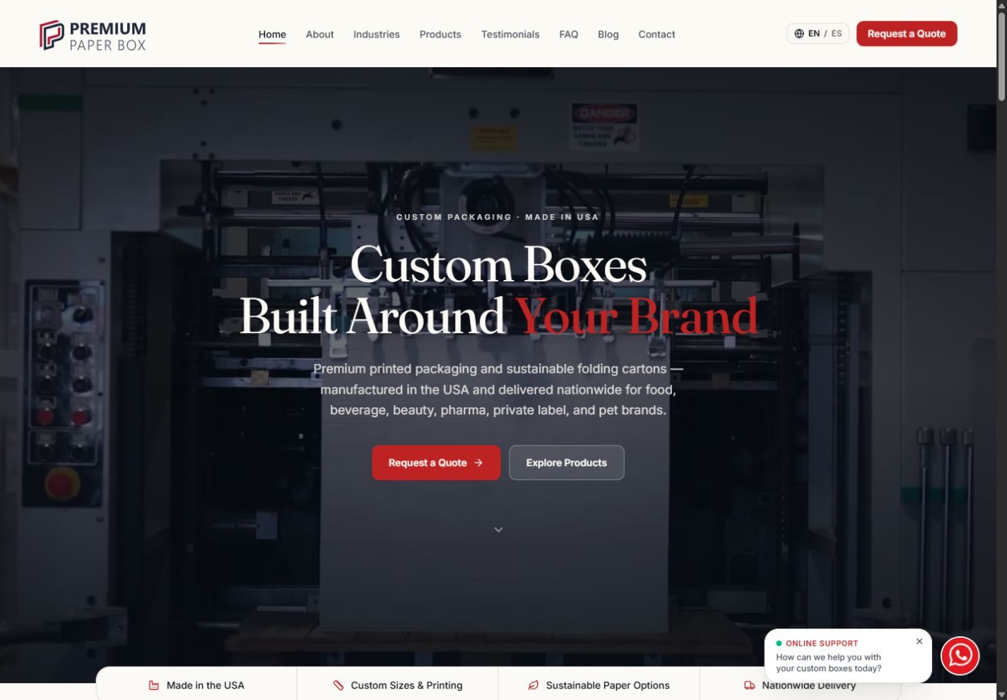 Desktop screenshot of Premium Paper Box