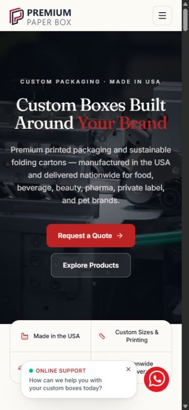 Mobile screenshot of Premium Paper Box